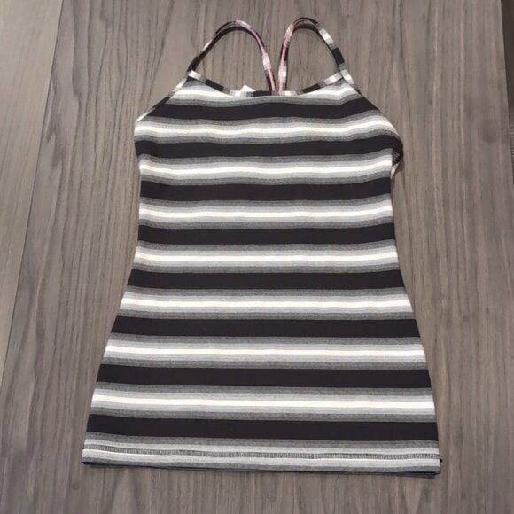 3/$20 IVIVVA By Lululemon Striped Racerback Tank Top Athletic Yoga Gymnastics - Picture 12 of 12